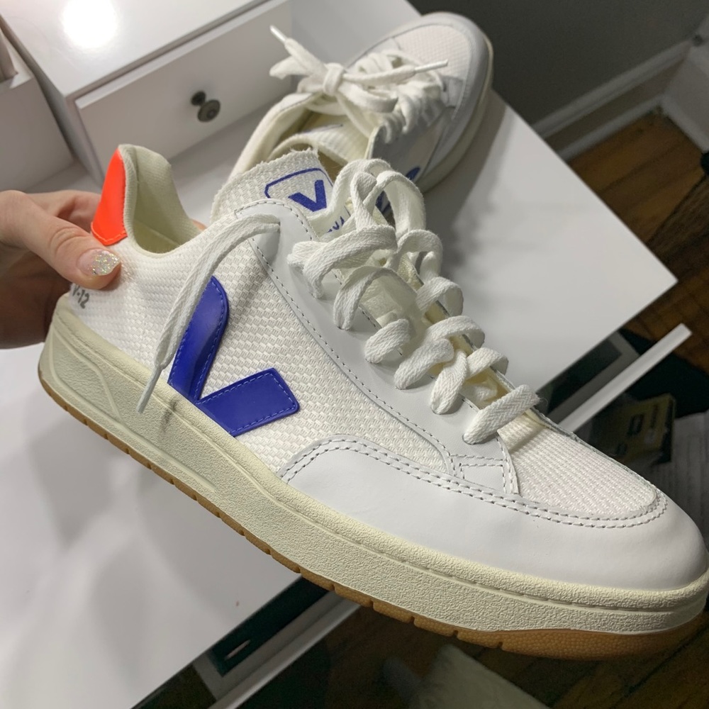 VEJA MESH SHOES  V-12 s - BLUE & ORANGE